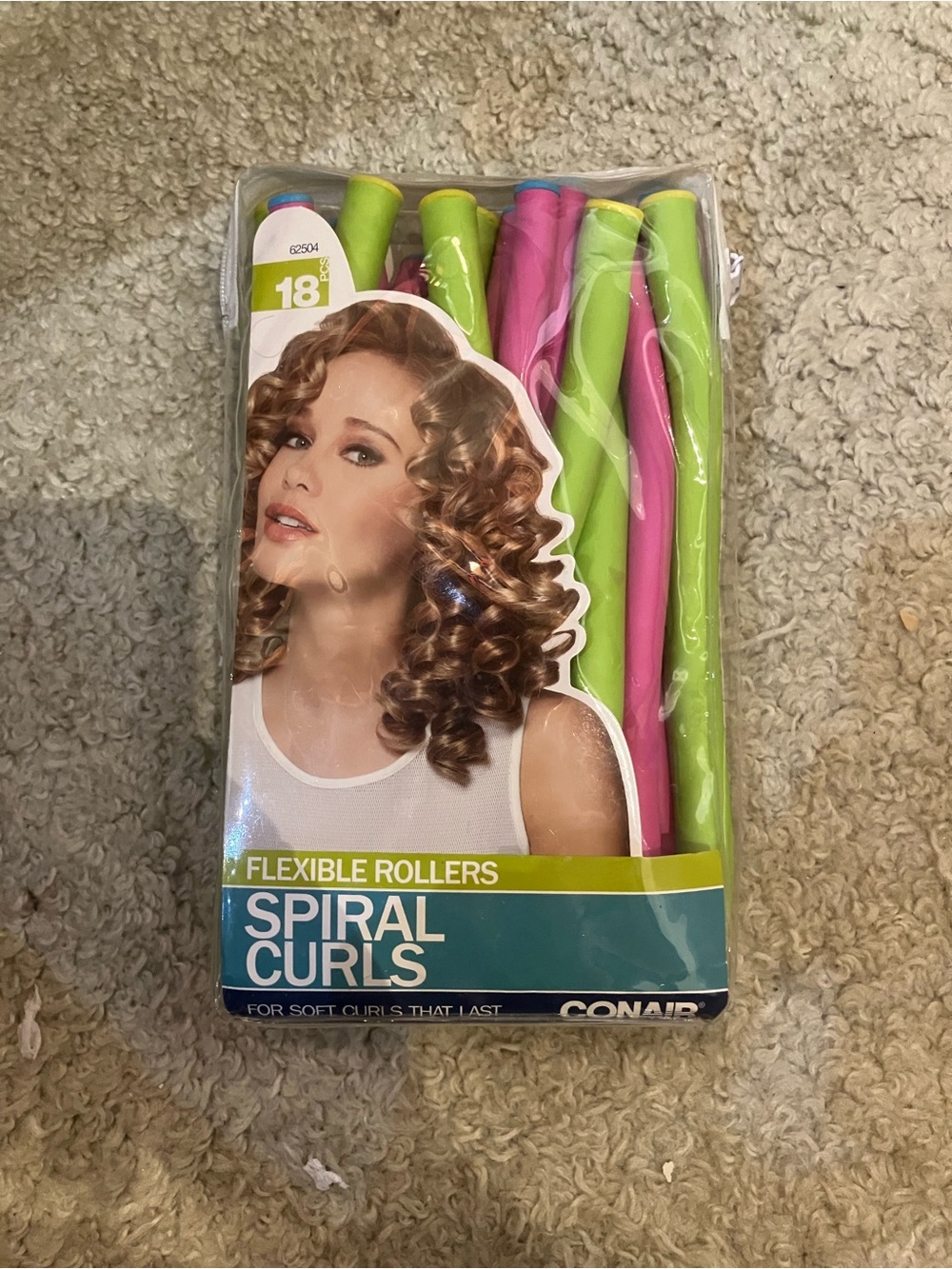 Conair Spiral Curl Flexible Rollers - Pink & Lime Green